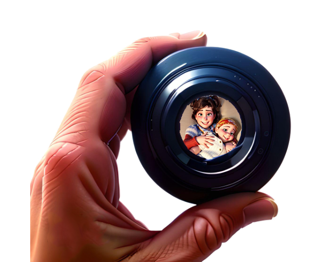 objectif sur un portrait de fraterie